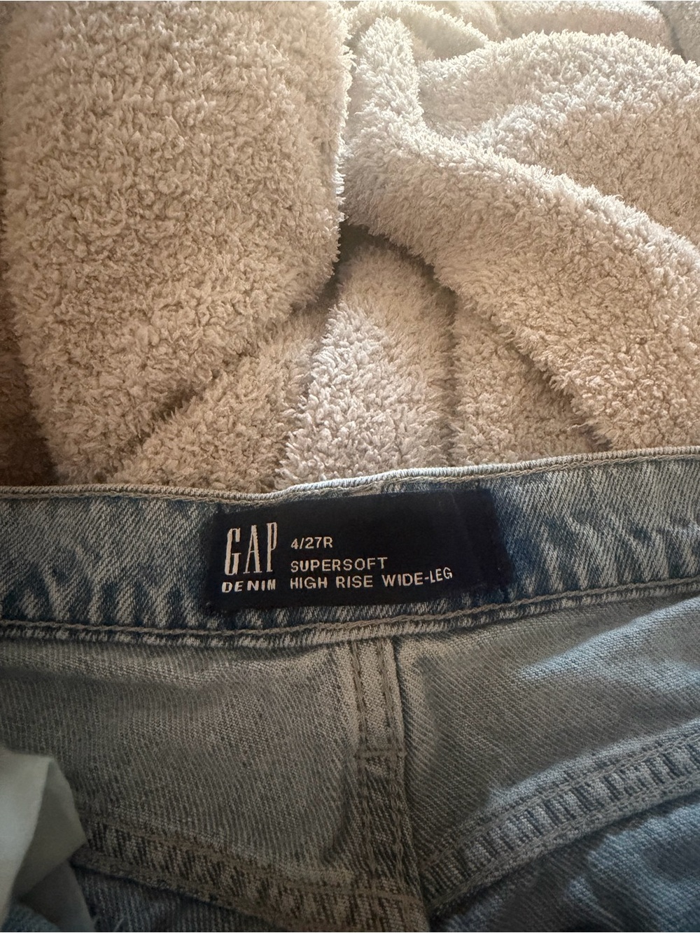 GAP Supersoft High-Rise Wide-Leg Jeans in Light Blue Denim